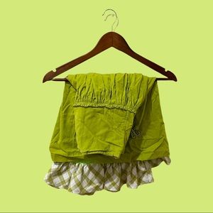 Unique green short skirt